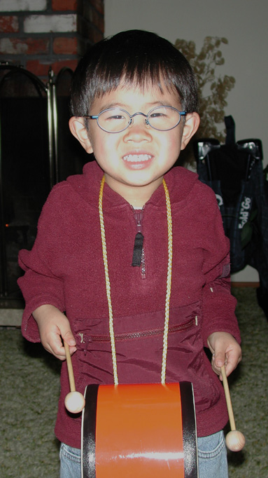 Austin with early Christmas present - 1