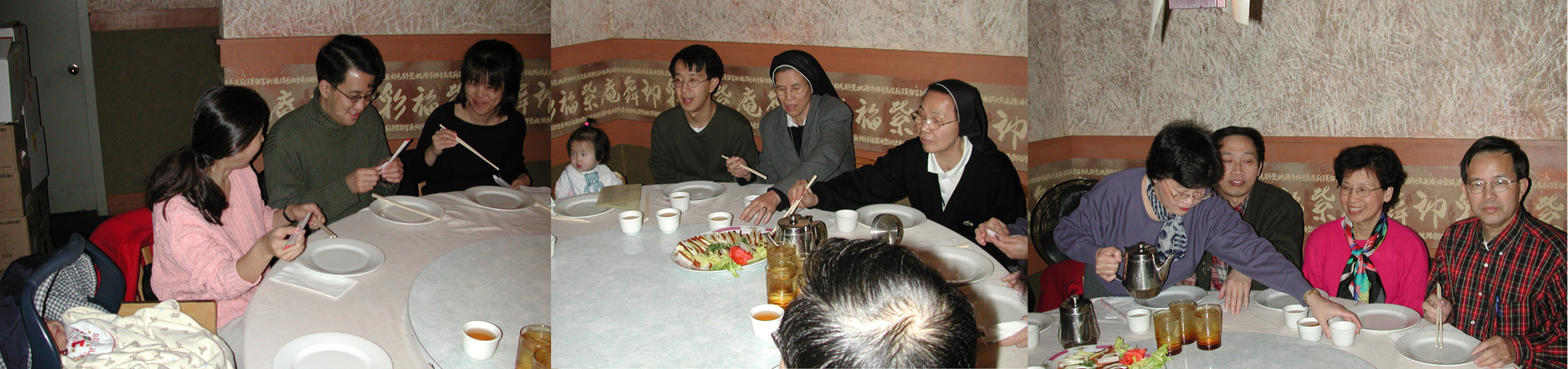 Maya's first Chinese Banquet: Maya, Rebecca, (Ed, Edd, and Eddie), Miyun, Katie, Joe, ???, ???, Chou-Fong, David, Taymin, and Paul