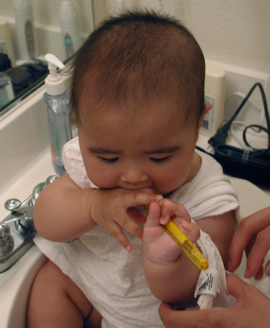A premature toothbrush