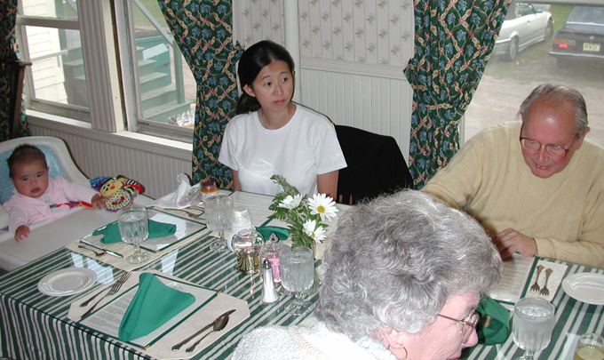 Anniversary dinner (Maya, Rebecca, Anne, Howard)