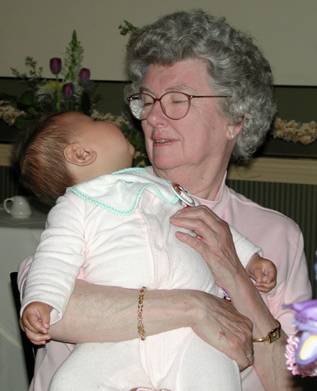 Maya and Grandma take a good look at each other.