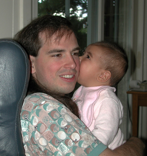 Maya slobbers on Mark