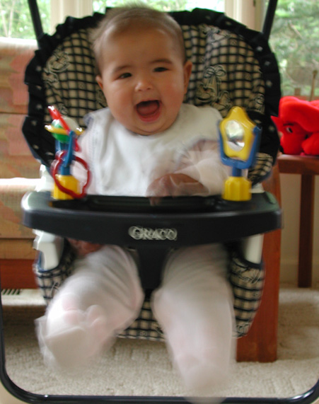 Maya enjoys a good swing
