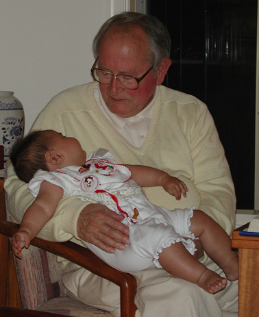 Maya takes a close look at her Granddad
