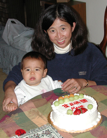 Rebecca and Maya prepare for cake
