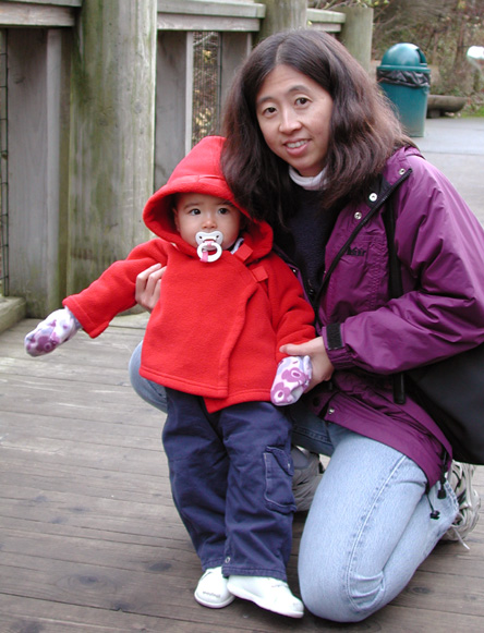 Rebecca and Maya show off their weather gear