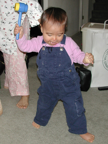 As she learns to walk, Maya becomes the mad hammerer
