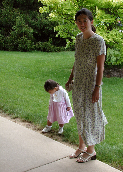 Two beauties take a walk on mother's day